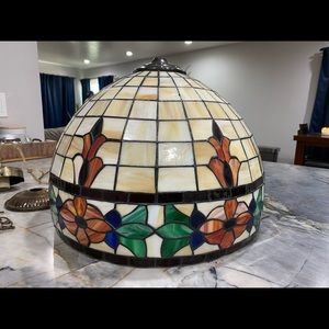 Large VTG Tiffany style hanging light